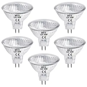 Gu5.3 Halogen Bulbs,mr16 12v 50w Halogen Bulb,Dimmable 2700K Warm White Light Bulbs (6 Pack)