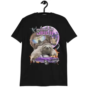 Stylish sloth shirt, hip hop bootleg shirt,funny meme tee,90s graphic moon t shirt,Sloth lover gift,Adorable sloth design,Animal Lover. HY1