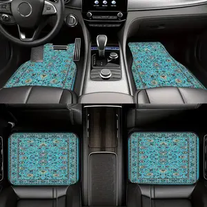 Bohemian Pattern Car Floor Mat Set, 4-Piece, Fits All Vehicles, Front & Rear Mats, Stylish Interior Decoration, Easy Clean, Perfect Protection