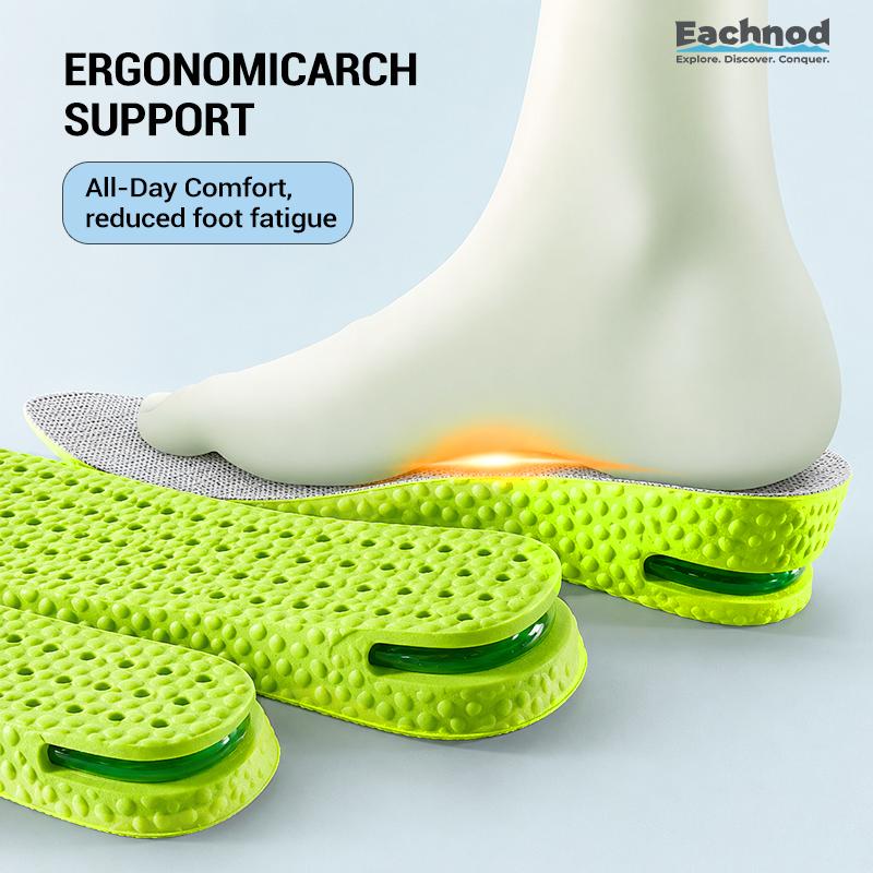 Comfortable Insoles with Air Cushion Height-Increasing Effect and Arch Support