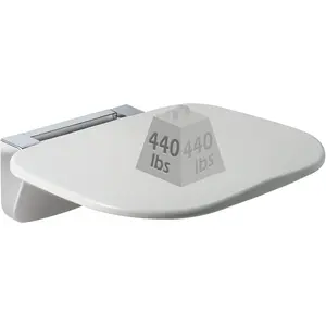 Wall Mounted Folding Shower Seat 440 lbs Load-Bearing Fold Down Shower Seat for Inside Shower, ABS Material Folding Shower Bench Foldable Shower Chair for Shower Stall