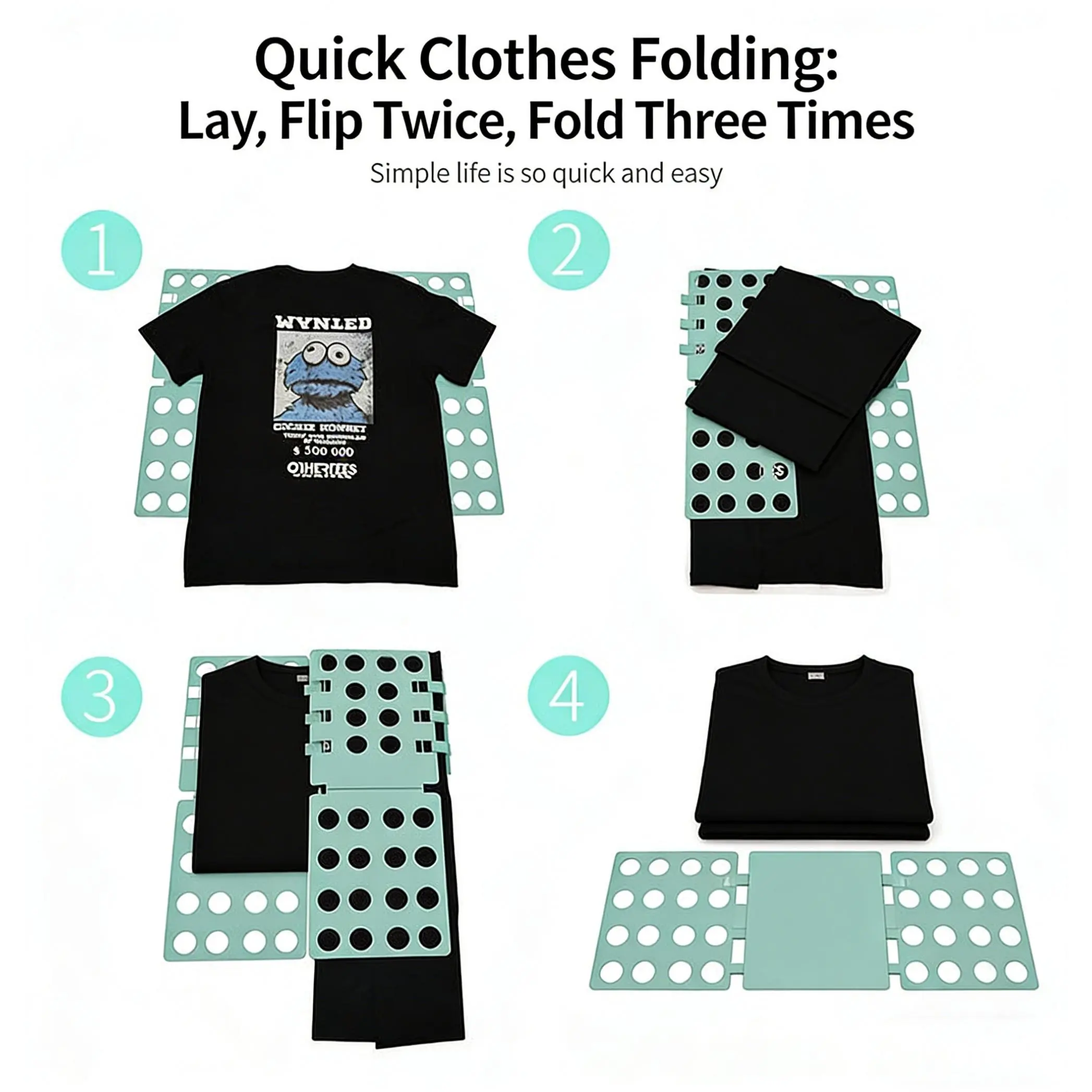 Household clothes folding board, large folding board, enlarged lazy person's clothes folding board, clothes folding storage board