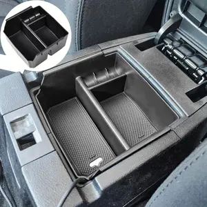 Center Console Organizer Tray Compatible with Jeep Wrangler JK/JKU 2011-2018 Rubicon Sport Sahara Accessories Armrest Storage Glove Box, (Black Trim)