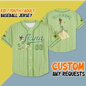 Custom   Princess Tiana Brave Baseball Jersey  Custom Tiana Baseball    Princess Baseball Jersey