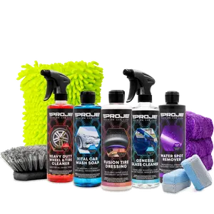 Elite Wash Kit - 10-Piece Kit – Professional Car Detailing Bundle - Water Spot Remover, Wheel Cleaner, Tire Dressing, Glass Cleaner & More