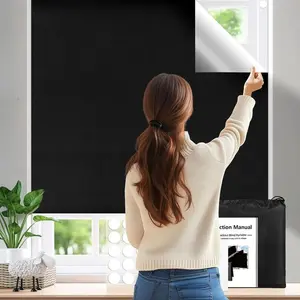 Blackout Blinds Curtains for Bedroom, 39 x 57 Inch Portable DIY Blackout Shades Stickers, No Drill Blinds for Window,  , Bedroom and Travel