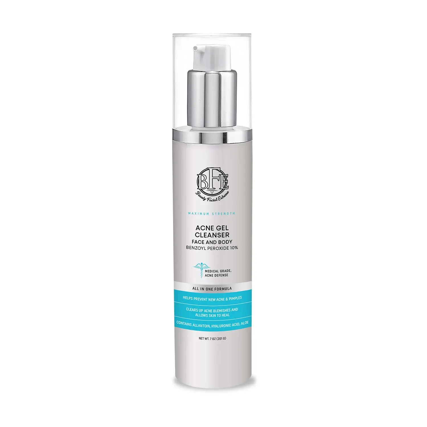 Acne Face wash Treatment with Benzoyl Peroxide 10% - Fight Acne Blemishes on Contact for Cystic Breakouts, Oily Skin, Clogged Pores, Blackhead, Whitehead & Pimples. Achieve Clear Skin.