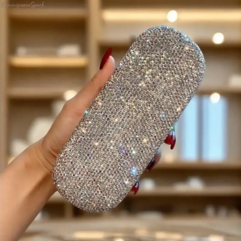 Sparkle Rhinestone Glasses Case, Glam Luxury Protective Storage Holder for Sunglasses, Fashion Portable Accessory Ideal for Travel, Daily Carry & Premium Gift Giving
