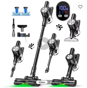 500W 46KPA Cordless Handheld Vacuum Cleaner with Digital Display & Multiple Attachments for Efficient Cleaning