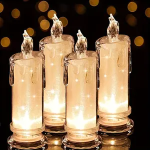 LED Flameless Candle LED Gap Column Candle Including Battery Perfect For Family Gatherings Candlelight Dinners Valentine's Day Wedding Birthday Bedroom Decoration
