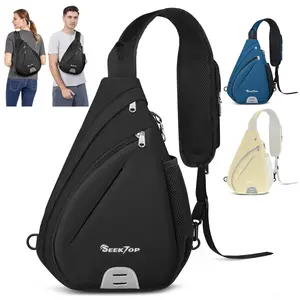 Seektop Crossbody Sling Bag Anti-Theft RFID Blocking Waterproof 400D Nylon Lightweight Small Sling Ideal Backpack for Travel Hiking Outdoor Commuting Men Women Shoulder Bags Chest Pack SpringStatements