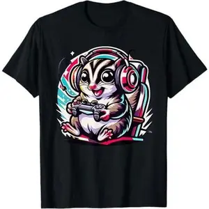 Sugar Glider Shirt Kids Funny Sugar Glider Video Games Lover T-Shirt