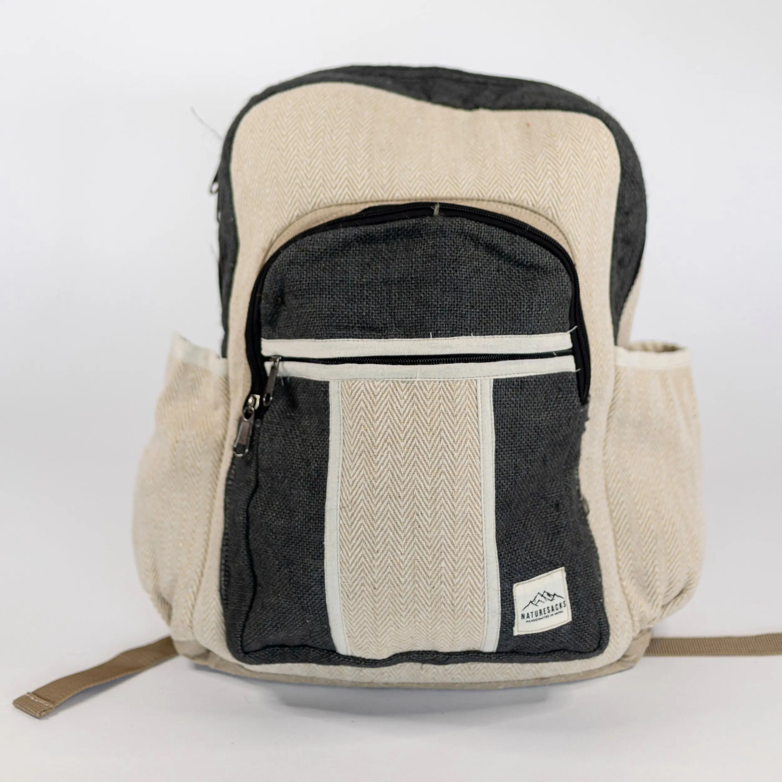 NatureSack Charcoal Hemp Backpack with Laptop Pocket, Sustainable Eco-Friendly Material