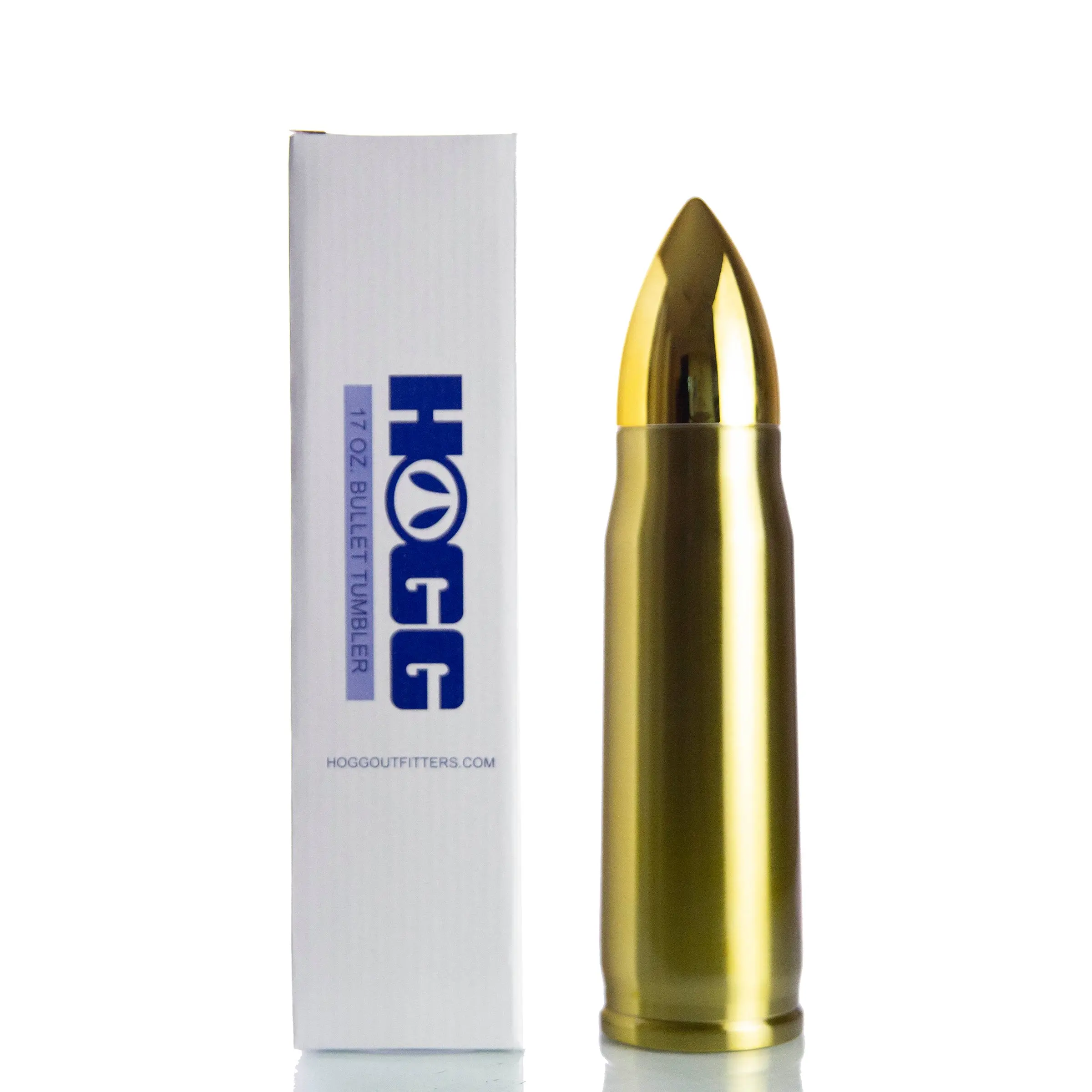 Hogg 17oz "ON POINT" Bullet Tumbler - Insulated Water Bottle with Gold Finish, Ideal for Drinking and Portability