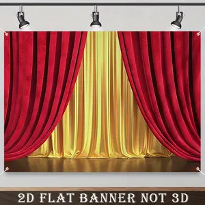 2D Flat Banner, 1pc Theater Stage Curtains Popular Backdrop, Without Electricity Perfect For Celebration, Home Family Party Decoration and Outdoor Holiday Decorations