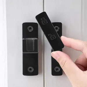 Black Barn Door Latches,180  Gate Lock,Flip Gate Latches Hardware,Zinc Alloy Door Lock Latch,Door  Sliding Door Latch Lock for Cabinets,Bathroom, Barn & Garden