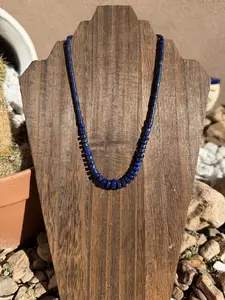 Blue Lapis heishi graduated necklace