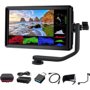 S55 V3 6 Inch DSLR Camera Field  Bundle - FHD IPS Screen, 4K HDMI in/Out, Tilt Arm, Power Output,  & Carry Case Included