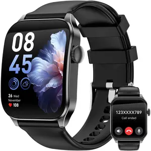 Smart Watch for Men Women, 1.91'' Fitness Tracker with Heart Rate Monitor, Pedometer & Sports Modes, Bluetooth-compatible, Android iOS Compatible, Health Fitness Smartwatch