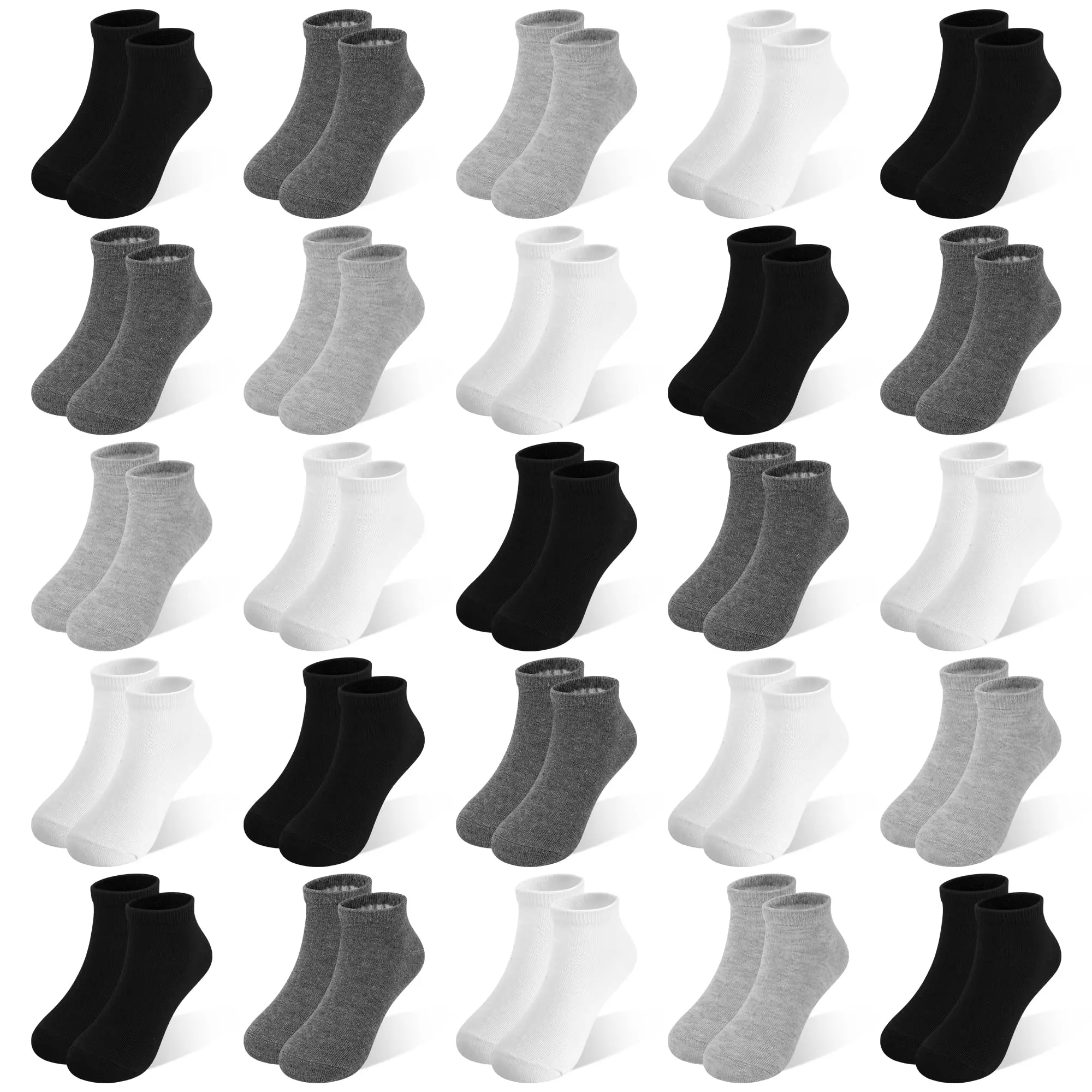 TPHON Toddler Socks - 25 Pairs Kids Ankle Socks Set, Low Cut for Boys & Girls (1-14 Years Old) Swirl Tights Gifts