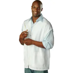 Donna Lightweight Polyester Salon Vest, White, Size 2XL–4XL, With Zip Front and Large Pockets