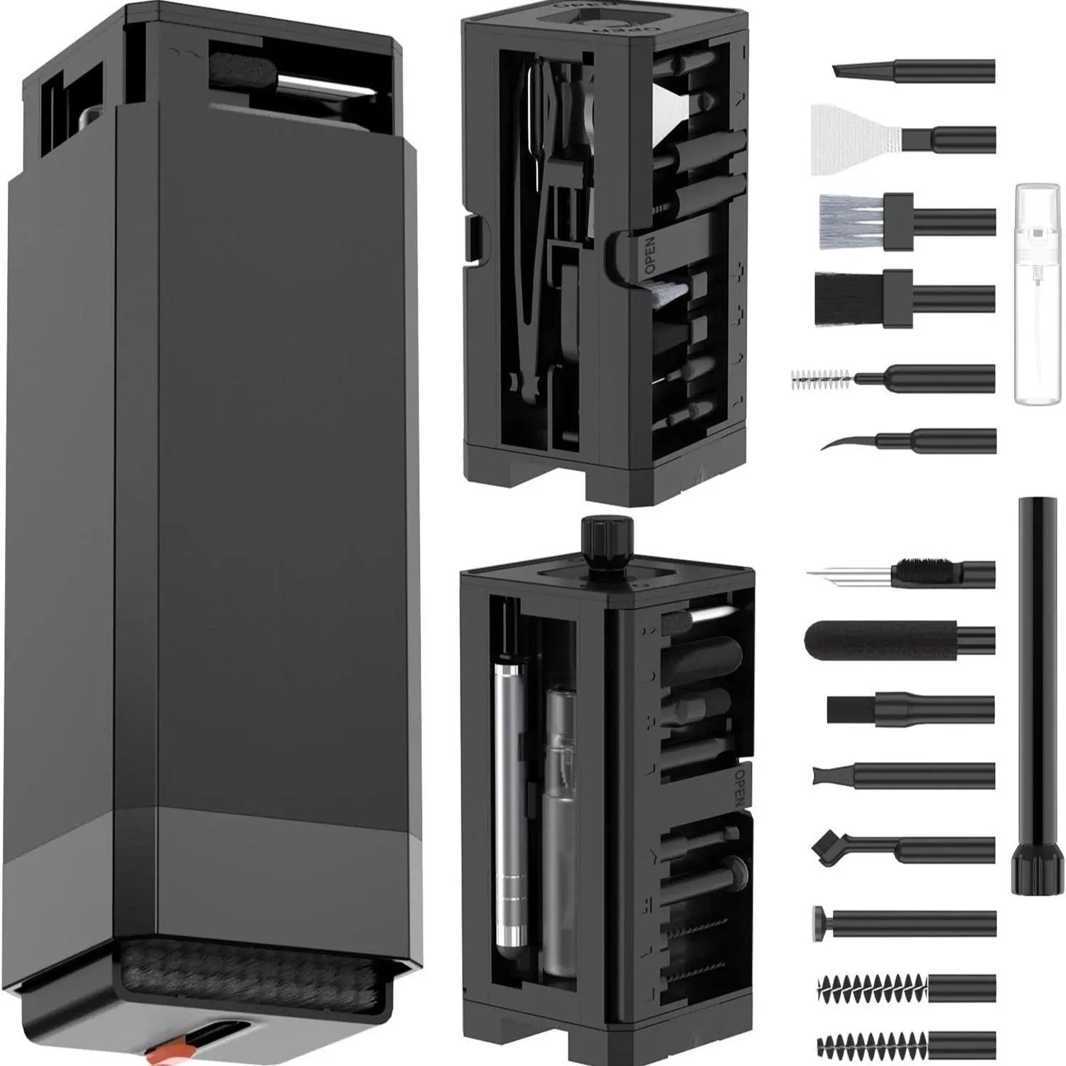 32-in-1 Digital Camera Cleaning Kit, Camera Screen Cleaning Tools, Multifunctional Cleaning Kit for Canon/SONY Cameras, DSLR, Mirrorless Lens, CMOS Sensor, Smartphone