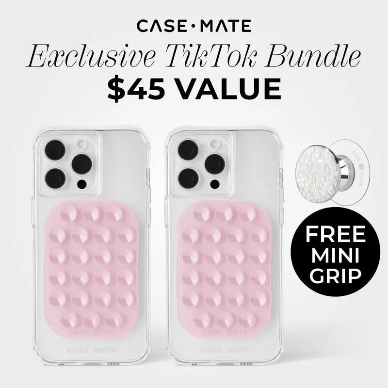 Case-Mate Two Pack Stick It! Adhesive Suction Phone Mount And Mini Suction Phone GripTikTok Exclusive Bundle