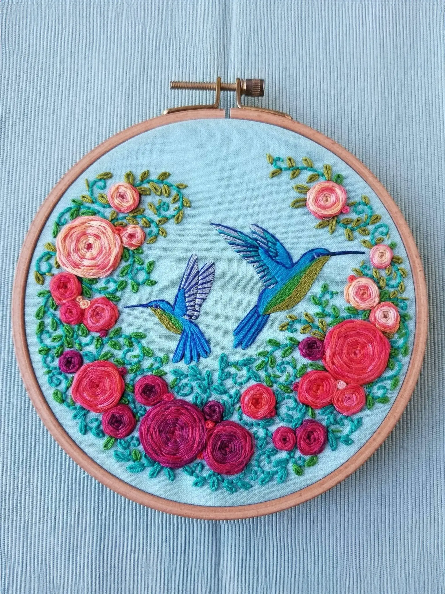6" Beginner Summer Hummingbird Embroidery Kit