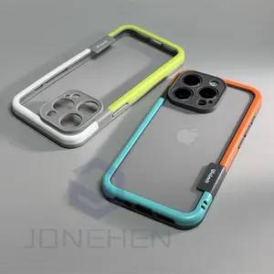 Dual Color Bumper Case For iPhone17 Pro Max 15 14 13 12 11 16 Pro Max  Shockproof Soft Silicone Frame Without Cover Protector Screen Protector Protection Protective Cellphone Smartphone Casing Orange Blue Bk