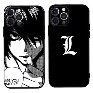Anime D-Death Note L Light Yagami Phone Cases For iPhone 17 Promax Pro Air 16 Plus 15 14 13 12 11 Black Soft TPU Anti-fall Shockproof Protective Cover Perfect Christmas Halloween Birthday Gift