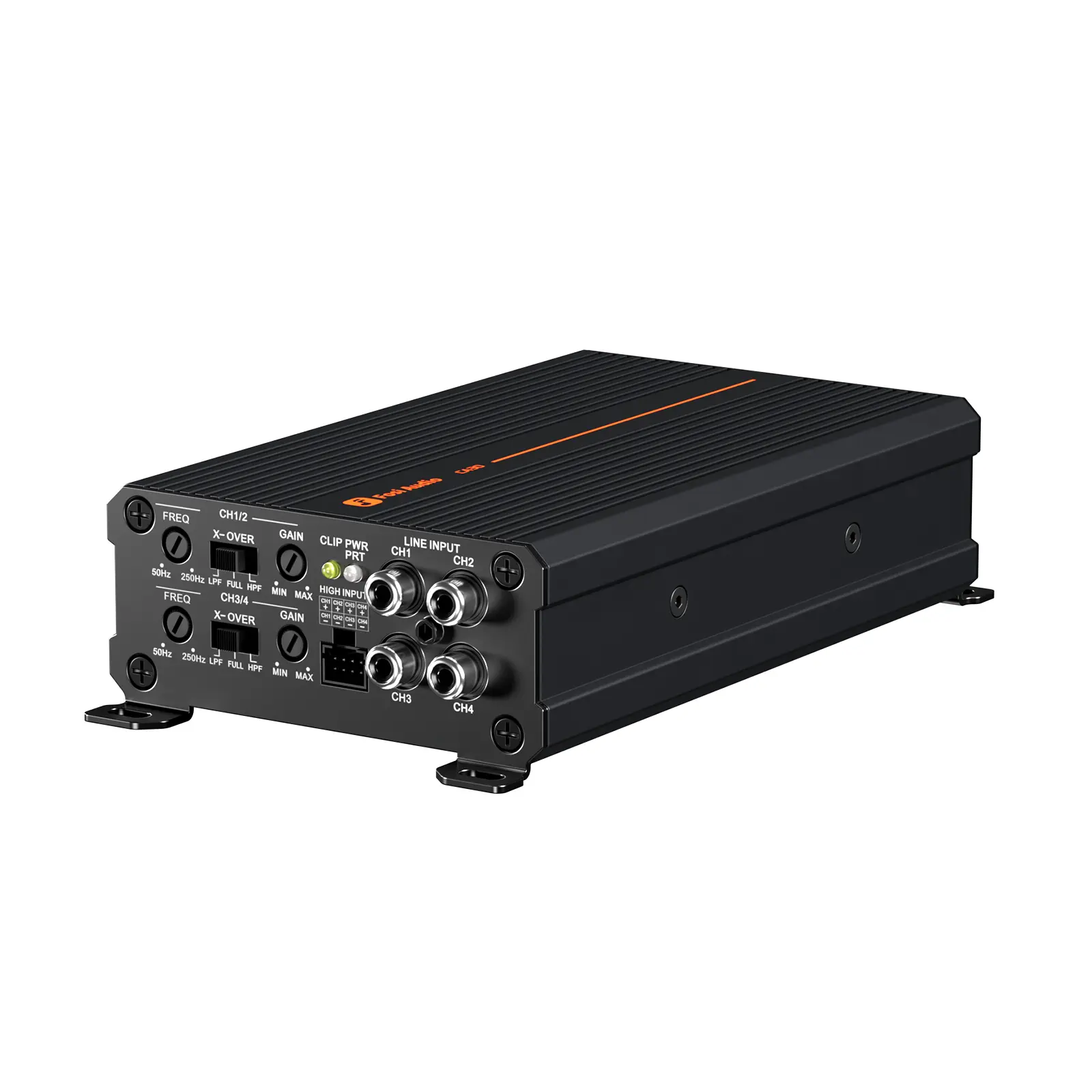 Fosi Audio CA30 4 Channel Car Amplifier Class D, Independent Crossover RCA/High Level Input, 88% Efficiency 100W x 4 @ 4Ω/320W Bridged, Mini Low Noise HiFi Amp for Vehicle Stereo Audio Sound System Car Speakers