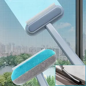 Window Screen Cleaning Brush, Mesh Screen Cleaner 4 in 1 Window mesh Screen Cleaner Tool, Suitable for Pet Hair Remover for Couch Carpets Reusable, Windows Cleaning Tools Wet and Dry Dual-Use