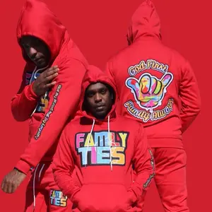 Family Ties Jogger Suits Comfy  Matching Menswear Relaxed Fit Sweatshirts