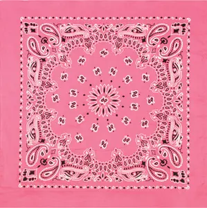 Pink - Jumbo Trainmen Paisley Bandana, 100% Cotton, 27" x 27"
