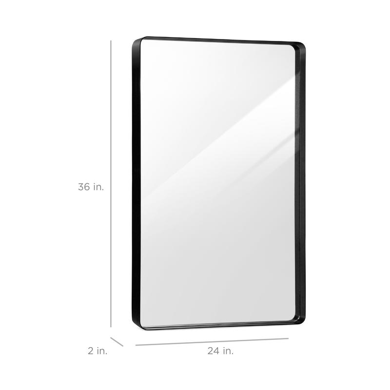 Best Choice Products 24x36in Recessed Bathroom Vanity 2-Way Wall Mirror w/ Rounded Corners, Anti-Blast Film