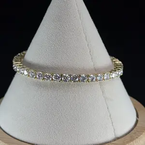Luxury 18K Gold Vermeil Silver Moissanite Tennis Bracelet 14ct 6.5in