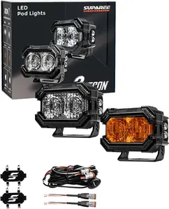 Recon 2 3" LED Pods with Amber DRL Spot and Wide Beam