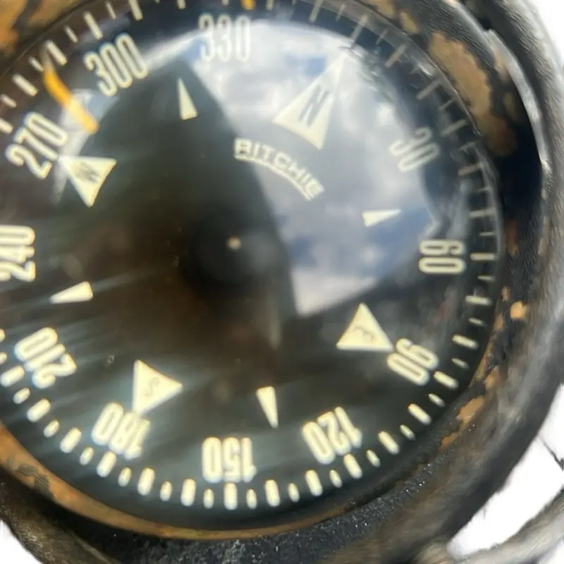 Antique Compass 75 Years Old Heavy Duty Cast Iron with Dial and Scale