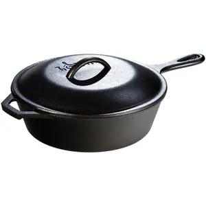 Lodge® L10CF3 5 Quart Cast Iron Deep Skillet with Lid Lodge