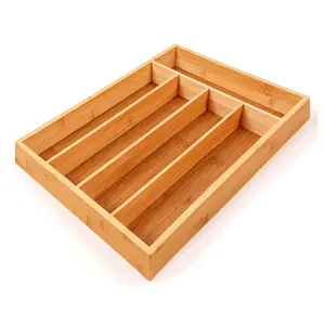 BergHOFF 5-Slot Bamboo Flatware Organizer, 13.75" x 9.75"