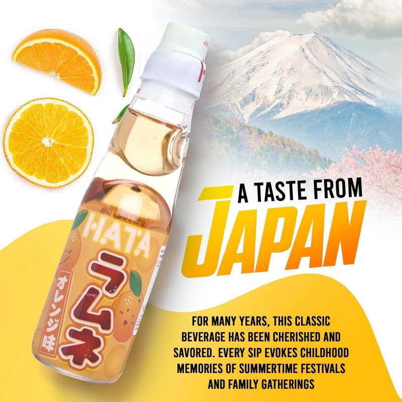 HATA Fusion Select Ramune Soda - Classic Carbonated Drinks - Fizzy Ramune Soda Drink from Japan in Codd-Neck Bottles with Marble Stoppers - 6.76 oz, 6-Pack Variety