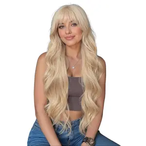 Stella-DWY Stella Long-length Wavy Realistic Large Area Scalp Glueless Synthetic Wig for Women 30 Inches