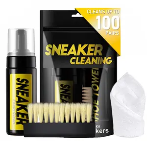 GGPOOM-Shoe Cleaner Kit with Bottle and Brush For Fabric Cleaner For Leather, Whites, 5.3Oz with Shoe Brush and Shoe Cloth,Work on Most Shoes