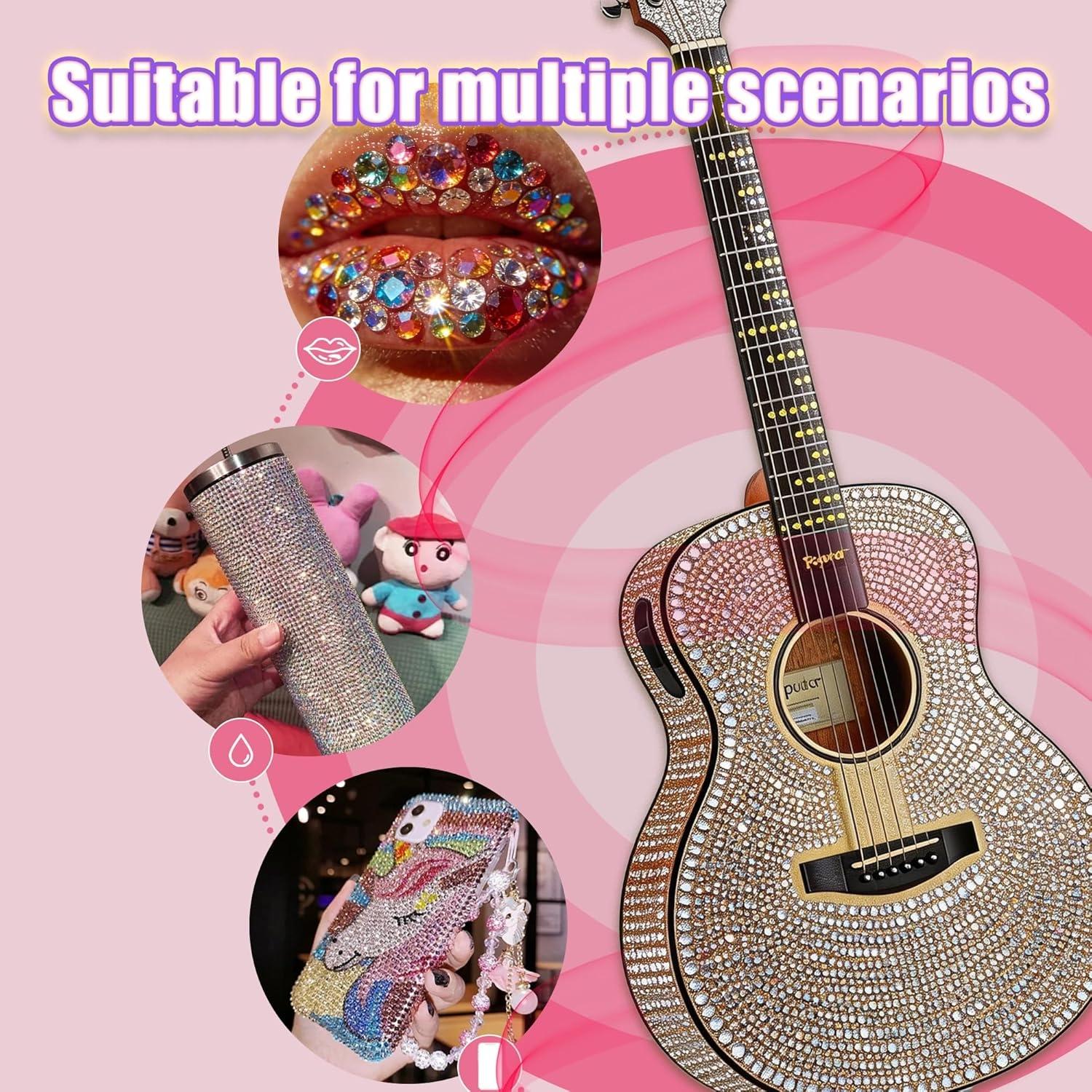 40 Color 40000Pcs Colorful DIY Resin Rhinestone Kit for Bedazzling, Resin Jelly Rhinestones for Bedazzling,Multicolor Flatback Gems for Diamond Art for Bedazzled Nail Art