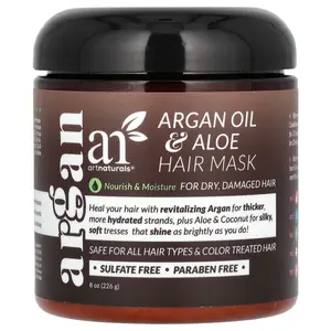 artnaturals Argan Oil & Aloe Hair Mask, For Dry, Damaged Hair, 8 oz (226 g) artnaturals Argan Oil & Aloe Hair Mask, For Dry, Damaged Hair, 8 oz (226 g)
