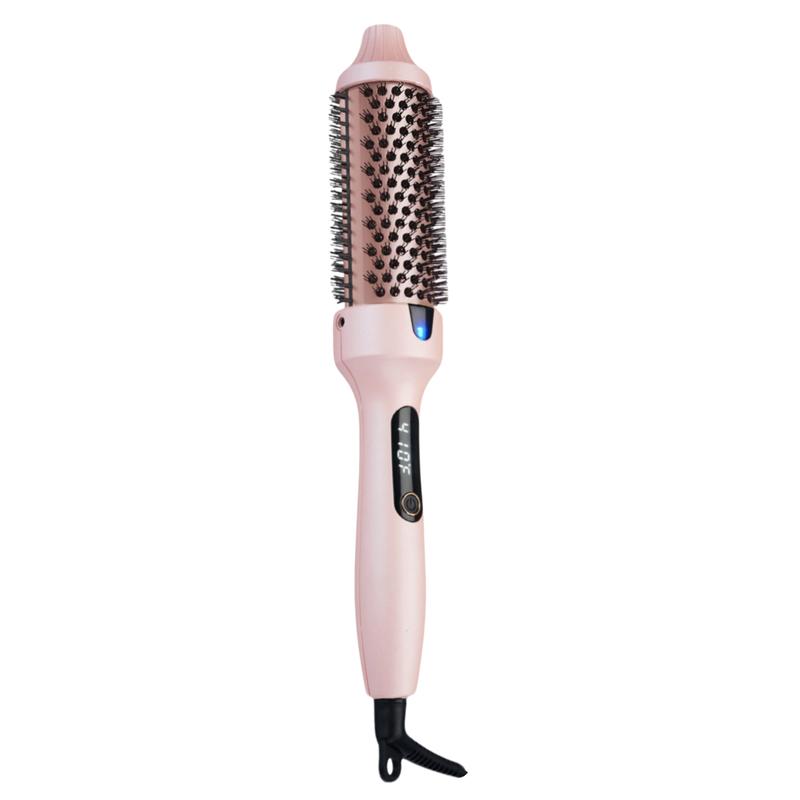 1.5inch Blowout Brush, Ionic Anti-Frizz Hair Curling Thermal Brush Curlingiron Hot Comb perfect for a quick style Fluffy Not damaging hair quality Rechargeable Heated Curler
