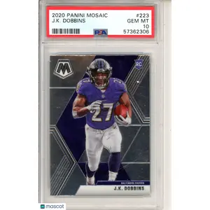 2020 Panini Mosaic J. K. Dobbins Rookie #223 PSA 10 Baltimore Ravens