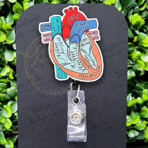 Heart Diagram Retractable Badge Reel