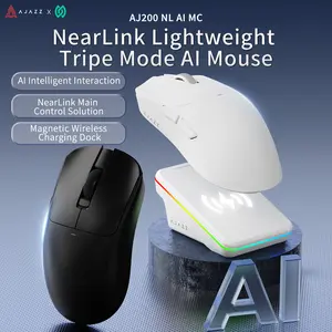 AJAZZ AJ200P NL AI MC AI Intelligent Interaction Tri-Mode Gaming Mouse with Magnetic Charging Base DragonBone Framework Keel Structure AI Driver Language Translation Voice Input AI Smart Adjustment