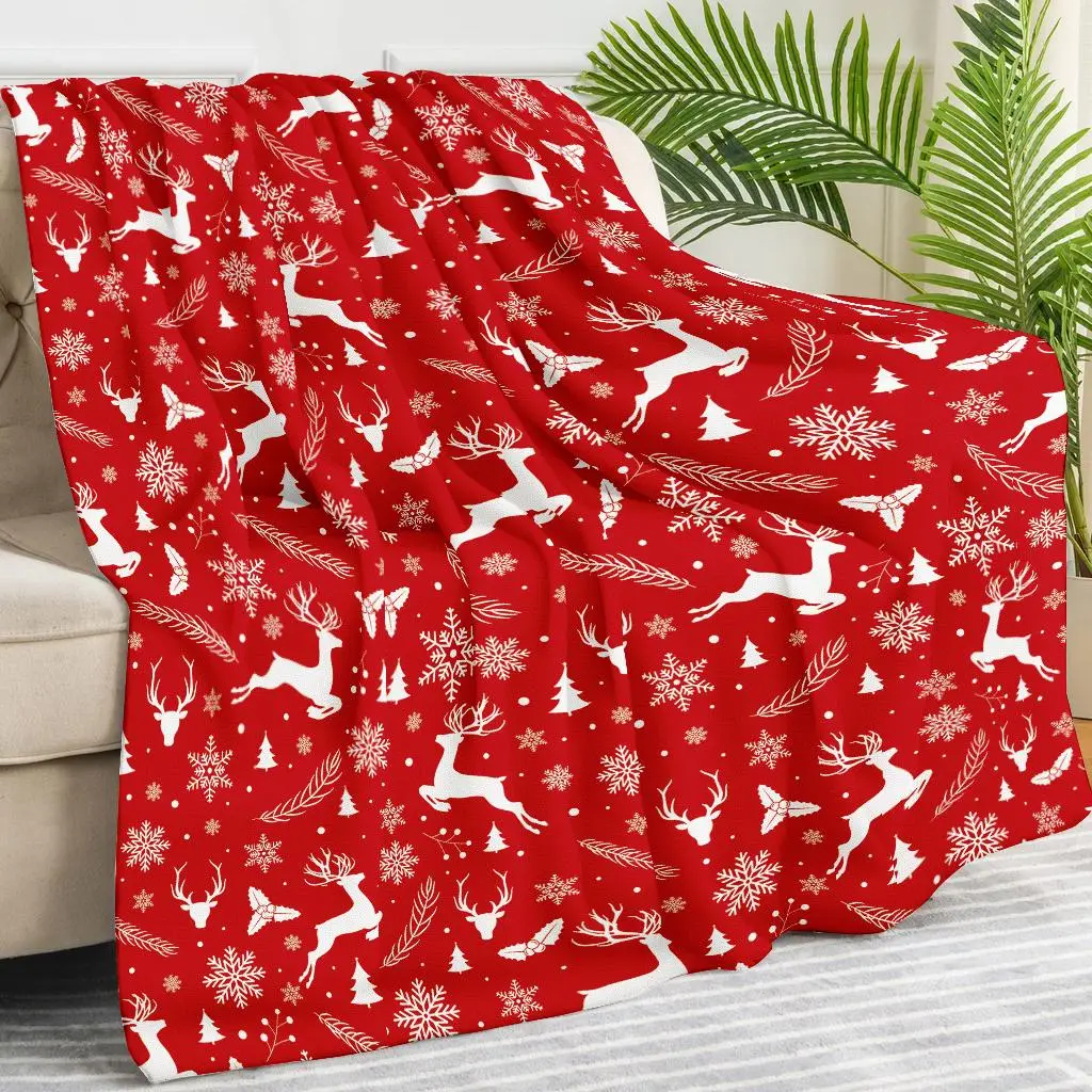 Bedding Flannel Blanket, 1 Count Cute Cartoon Print Throw for Kids Gift, Soft Warm Fluffy Blanket for Sofa Couch Bed, Bedroom Accessories